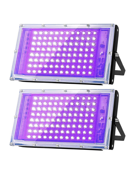 Proyector UV 100W Glostars IP66 Luz Negra 395nm 2 Paquetes Proyector UV 100W Glostars IP66 Luz Negra 395nm 2 Paquetes