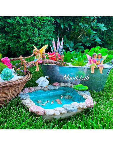 Kit de estanque de hadas Mood Lab - 6 piezas decorativas