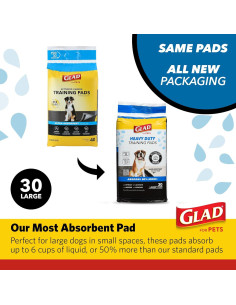 Pads para Entrenamiento de Cachorros Glad 61x61 cm - 30 Unidades 2