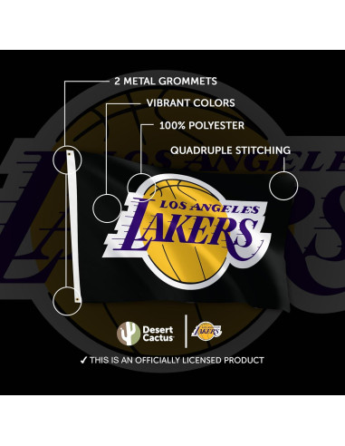 Bandera Los Angeles Lakers Desert Cactus 3x1.5m Poliester