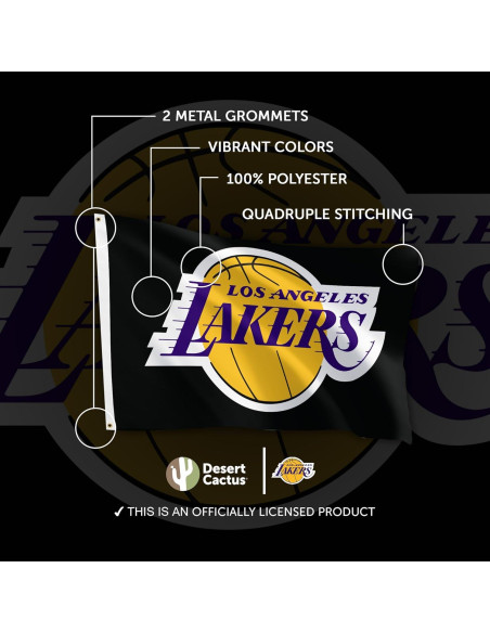 Bandera Los Angeles Lakers Desert Cactus 3x1.5m Poliester Bandera Los Angeles Lakers Desert Cactus 3x1.5m Poliester