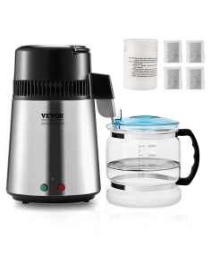Destilador de Agua VEVOR 4L Acero Inoxidable 750W