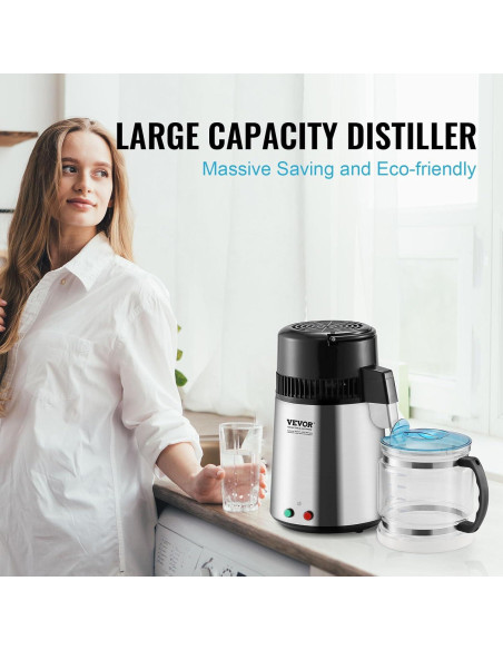 Destilador de Agua VEVOR 4L Acero Inoxidable 750W Destilador de Agua VEVOR 4L Acero Inoxidable 750W