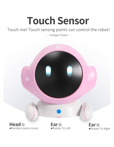 GILOBABY Robot Juguete Inteligente Rosa 12x8x14cm Canta y Baila
