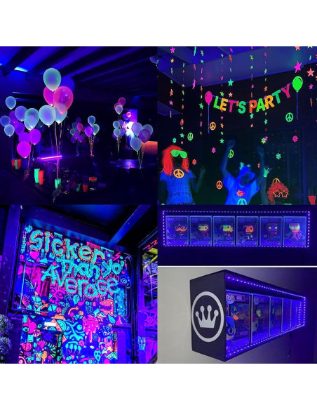 Tira LED UV 2M LYGZM 120 LEDs Luz Negra USB Efecto Fiesta Tira LED UV 2M LYGZM 120 LEDs Luz Negra USB Efecto Fiesta