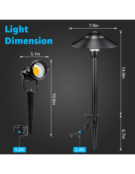 Luces de Paisaje LED SUNVIE Kit 12 Luces de Camino 12V Luces de Paisaje LED SUNVIE Kit 12 Luces de Camino 12V