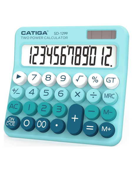 Calculadora Mecánica CATIGA SD-1299 Solar y Batería Calculadora Mecánica CATIGA SD-1299 Solar y Batería