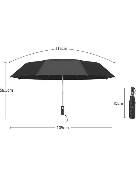RUMBRELLA Paraguas Eléctrico Inteligente 116 cm UV Protección RUMBRELLA Paraguas Eléctrico Inteligente 116 cm UV Protección