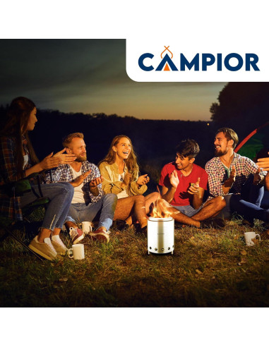 Estufa de Fuego a Leña Campior 15 cm Acero Inoxidable Portátil