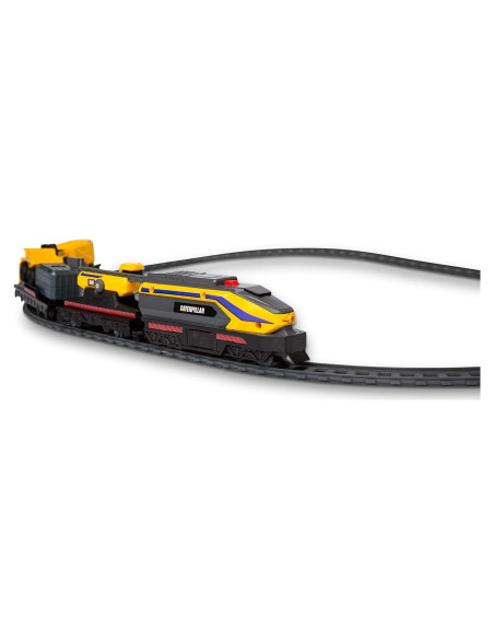 Set de Tren de Construcción CAT con Locomotora y 3 Vagones Set de Tren de Construcción CAT con Locomotora y 3 Vagones