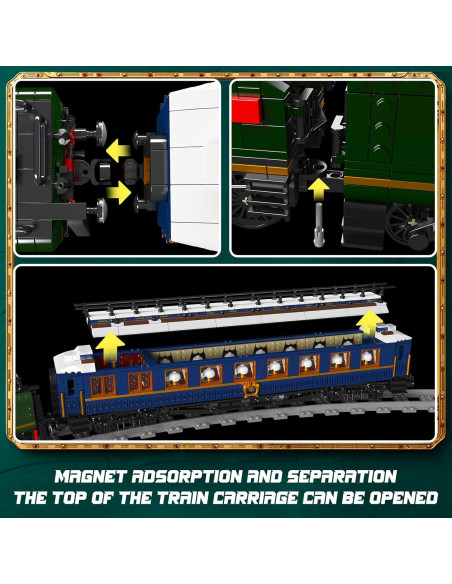 Mould King Locomotora de Vapor Orient Express 3898 PCS Mould King Locomotora de Vapor Orient Express 3898 PCS