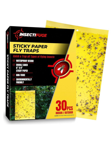 30 Trampas Adhesivas Doble Cara Insectifuge 20.7x15.6cm