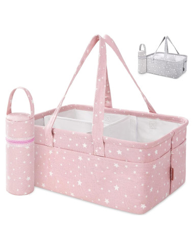 Caddy para Pañales StarHug Rosa - Organizador Grande para Bebés