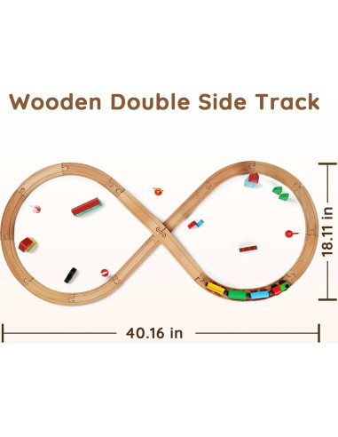 Juego de tren de madera SainSmart Jr. para niños 3-5 años