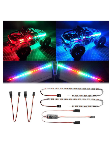 Kit de tiras de luz LED YUYING para coches RC 0.33m 21 modos Kit de tiras de luz LED YUYING para coches RC 0.33m 21 modos