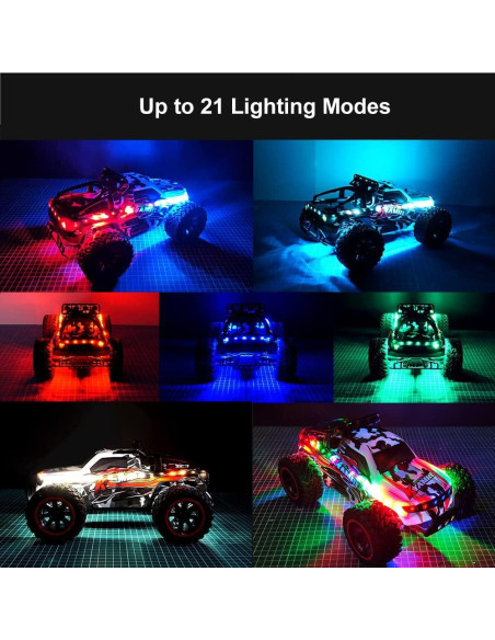 Kit de tiras de luz LED YUYING para coches RC 0.33m 21 modos Kit de tiras de luz LED YUYING para coches RC 0.33m 21 modos