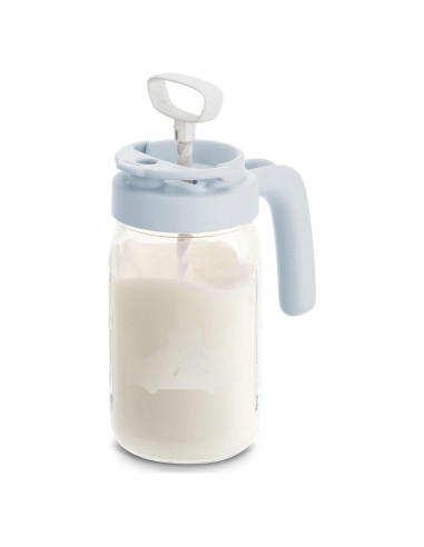 Jarra de vidrio Papablic para leche materna 0.91L con tapa