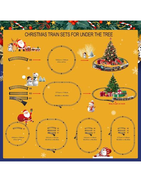 Juego de tren eléctrico BUBUQE Navidad con luces y sonido Juego de tren eléctrico BUBUQE Navidad con luces y sonido