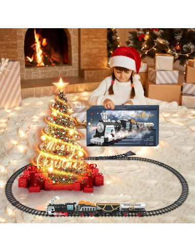 Juego de tren eléctrico BUBUQE Navidad con luces y sonido