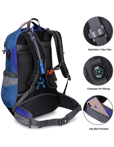 Mochila de Senderismo G4Free 50L Impermeable con Funda