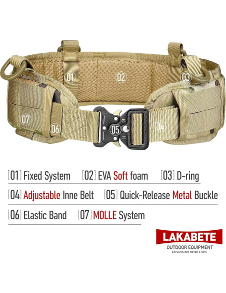Cinturón Táctico LAKABETE 125 cm con Accesorios MOLLE Cinturón Táctico LAKABETE 125 cm con Accesorios MOLLE