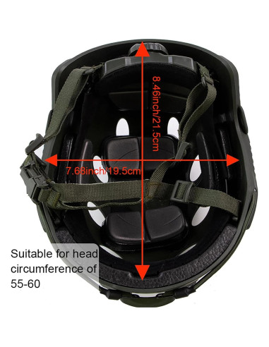 Casco Táctico Airsoft booiu PJ Verde Medio Resistente