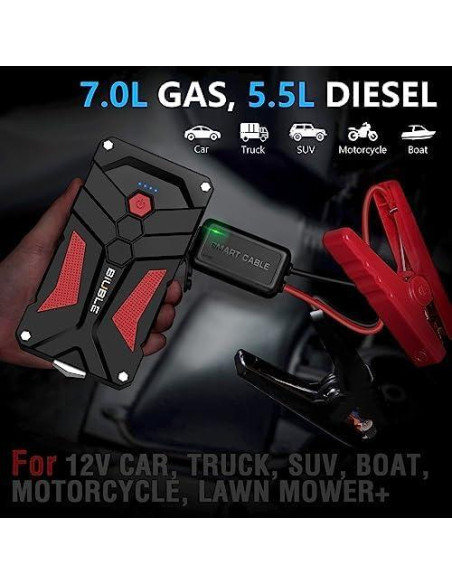 Arrancador de Coche BIUBLE JS001 4000A 12V con USB 3.0 Arrancador de Coche BIUBLE JS001 4000A 12V con USB 3.0
