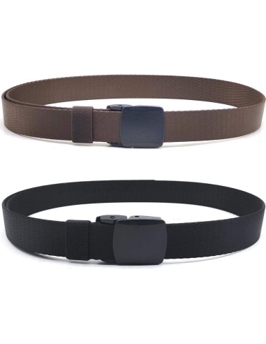 Paquete de 2 cinturones de nylon para hombres 3,18 cm ajustables
