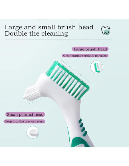 Cepillo de Dentaduras Octuitey 4 Piezas Doble Cabeza Cepillo de Dentaduras Octuitey 4 Piezas Doble Cabeza
