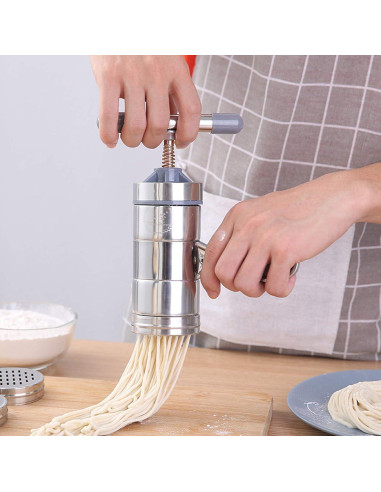 Prensa Manual VETAKING para Fideos Acero Inoxidable 5 Moldes