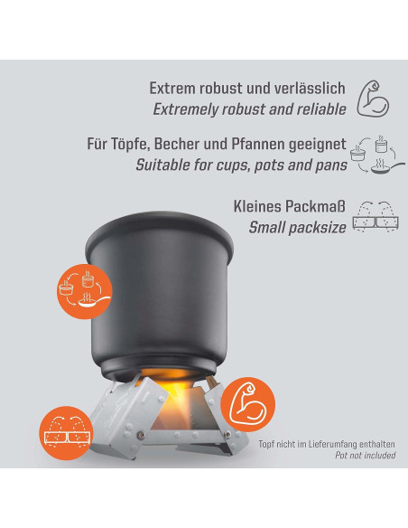 Estufa Plegable Esbit de Acero con 6 Tabletas de Combustible Estufa Plegable Esbit de Acero con 6 Tabletas de Combustible