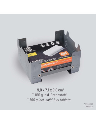 Estufa Plegable Esbit de Acero con 6 Tabletas de Combustible