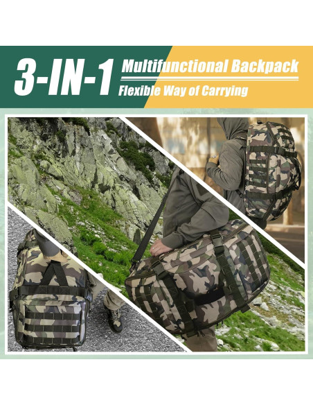Bolsa de viaje duffle 55L TP55L táctica militar Woodland Bolsa de viaje duffle 55L TP55L táctica militar Woodland